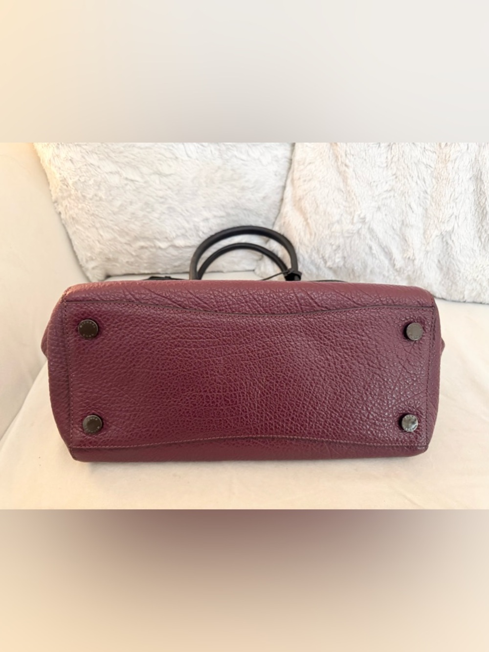 Michael Kors Campbell Pebbled Leather Large Satchel in Merlot - Picture 4 of 8